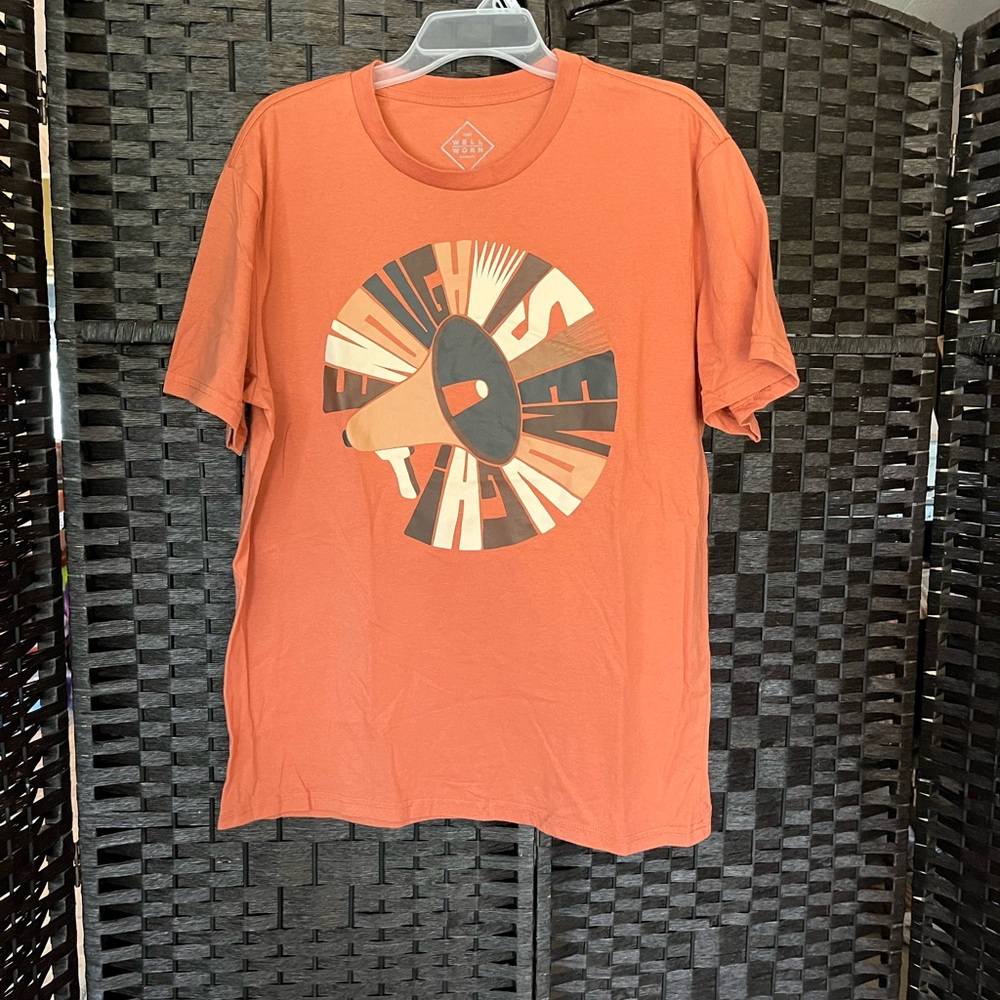 Well Worn Orange Short Sleeve Tee with Sunburst Design